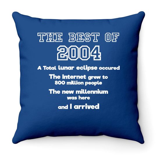 Discover 2004 17th Birthday Throw Pillow Gift For 17 Year Old Boys / Girls Throw Pillow