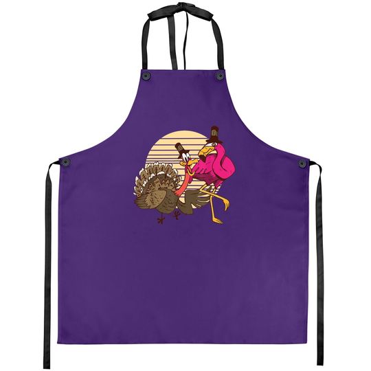 Discover Thanksgiving Flamingo and Turkey Aprons