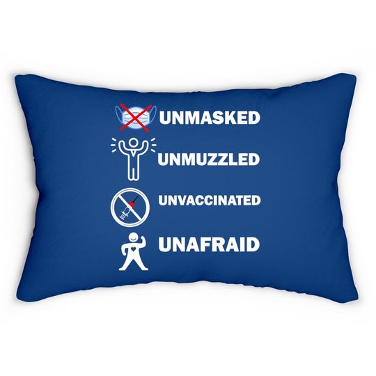 Discover Unmasked Unmuzzled Unvaccinated Unafraid Lumbar Pillow