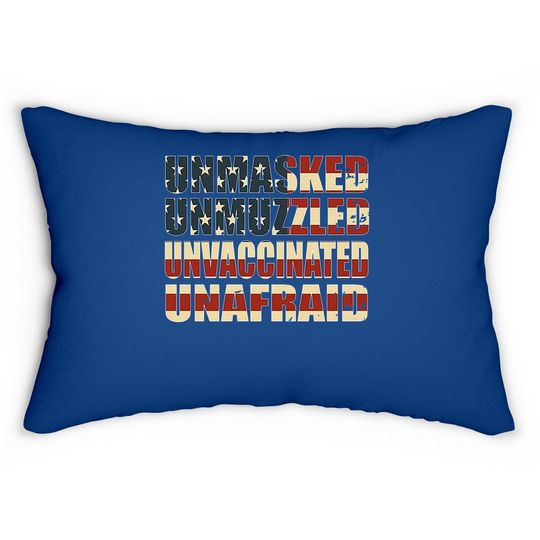 Discover Unmasked Unmuzzled Unvaccinated Unafraid Lumbar Pillow