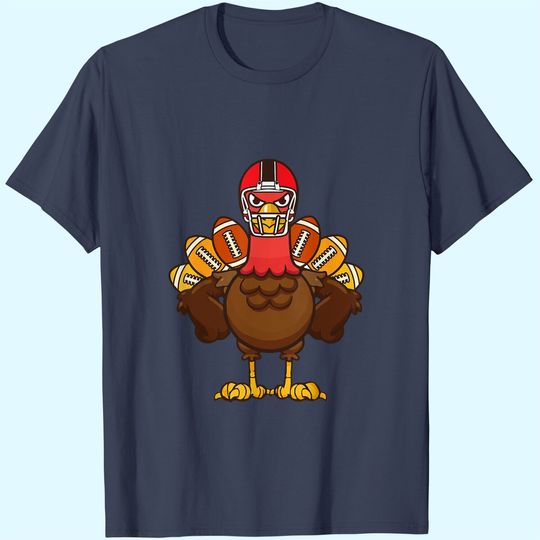 Discover Cool Thanksgiving Football Gobble Player Turkey Gift T-Shirt