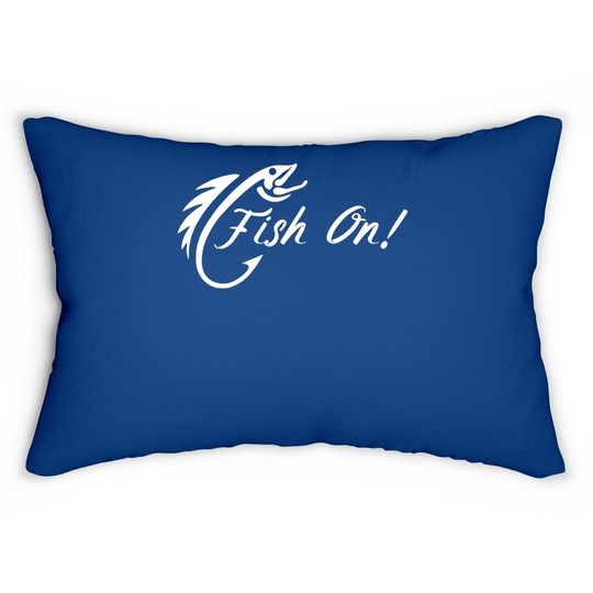 Discover Fish On Fishing Hook Bait Fisherman Gift Idea Fishing Lover Lumbar Pillow