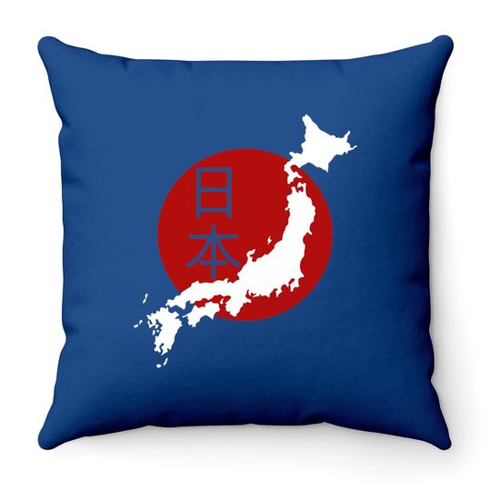 Discover Japan Map Throw Pillow