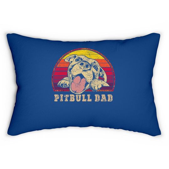 Discover Pitbull Dad Vintage Smiling Lumbar Pillow