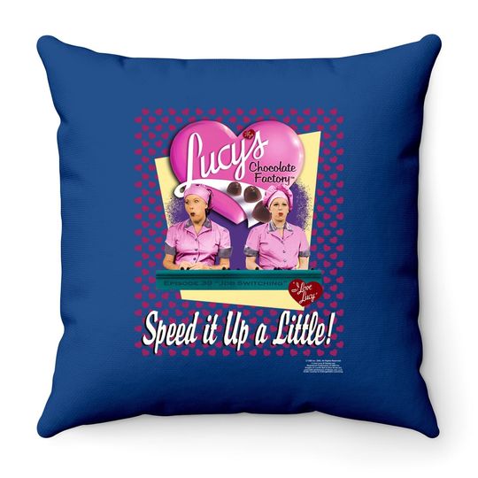 Discover I Love Lucy Throw Pillow Chocolate Factory Speed It Up Pink Throw Pillow