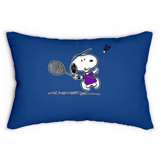 Discover Snoopy Playing Badminton, Snoopy Badminton Lumbar Pillow