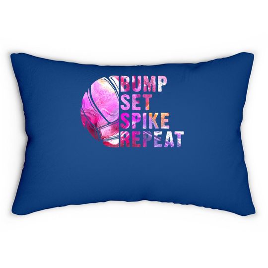 Discover Bump Set Spike Repeat Volleyball Lover Athlete Sports Gift Lumbar Pillow