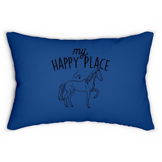 Discover My Happy Place - Horse Lover Equestrian Horseback Rider Lumbar Pillow