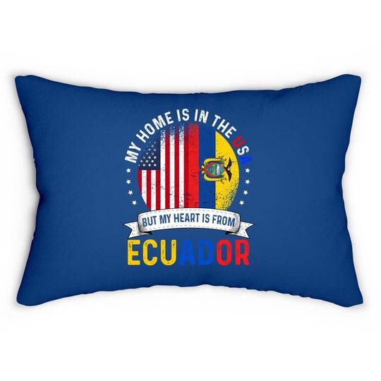 Discover Ecuadorian American Patriot Heart Flag Lumbar Pillow