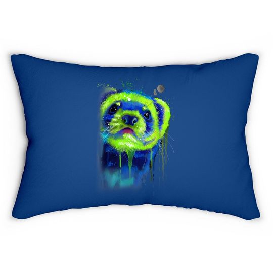 Discover Ferret Artwork - Best Pet Hand Painting Art Gifts Lumbar Pillow