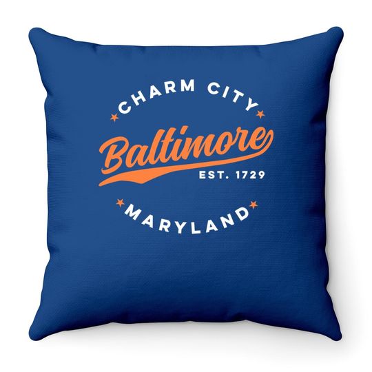 Discover Vintage Baltimore Charm City Maryland Throw Pillow