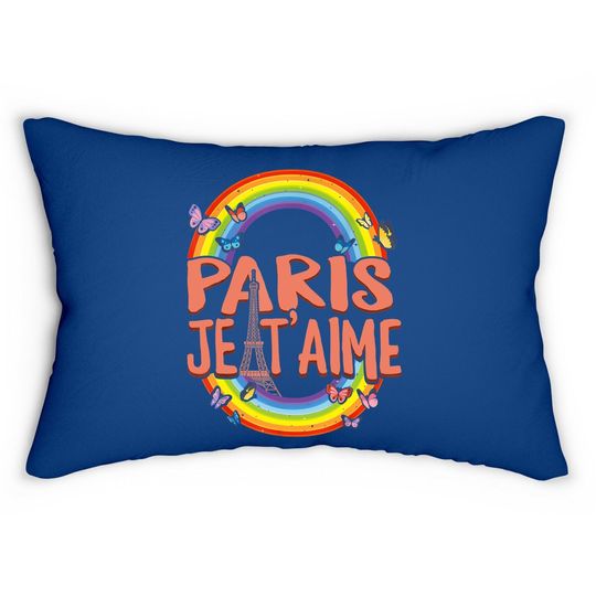 Discover Paris Je T'aime I Love Eiffel Tower Lumbar Pillow