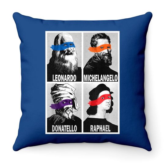 Discover Renaissance Ninja Artists Poster Style Pop Art Throw Pillow