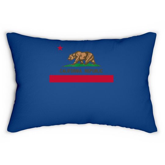 Discover California Republic State Flag Lumbar Pillow