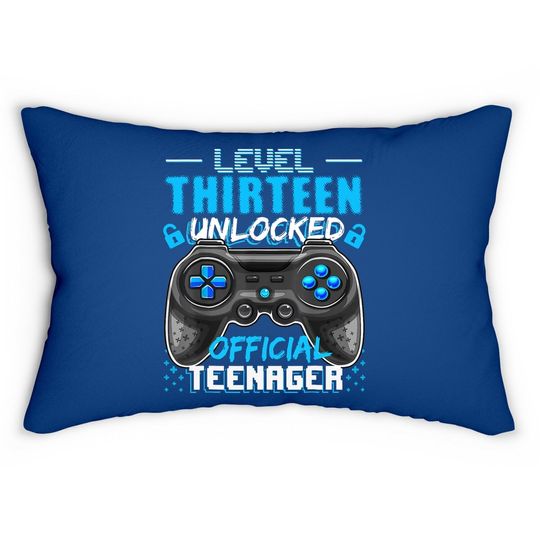 Discover Level 13 Unlocked Official Lumbar Pillownager Video Game 13th Birthday Lumbar Pillow
