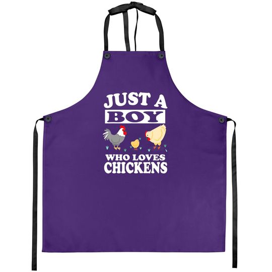 Discover Just A Boy Who Loves Chickens Farm Chicken Gift Aprons