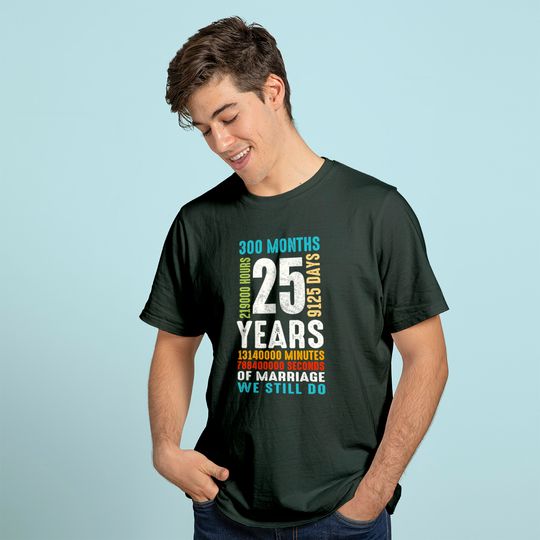 T-Shirt Camisete de Casal Manga Curta 25º Aniversário de Casamento