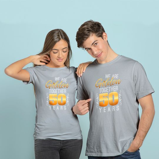 T-Shirt Camisete Manga Curta Aniversário de 50 Anos Juntos | Presente Ideal para Casal