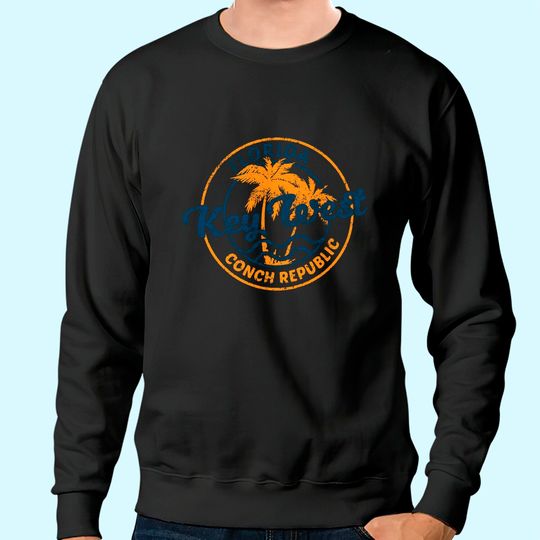 Discover Key West Vintage Emblem Basic Cotton Sweatshirt