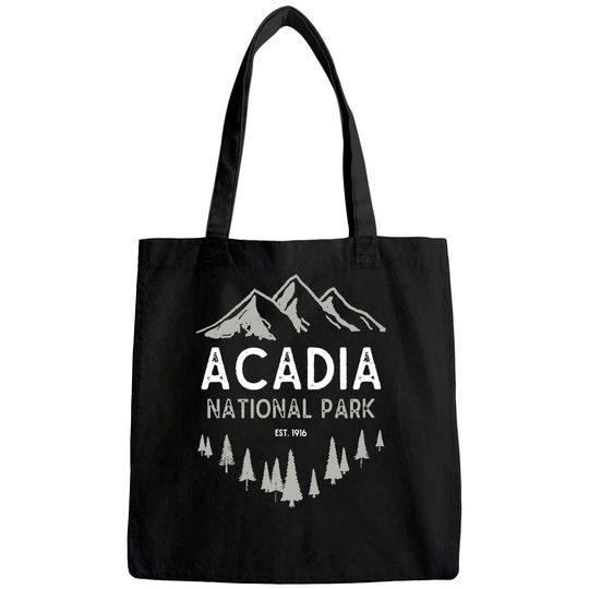 Discover Acadia National Park Tote Bag Est 1916 Vintage Maine Tote Bag