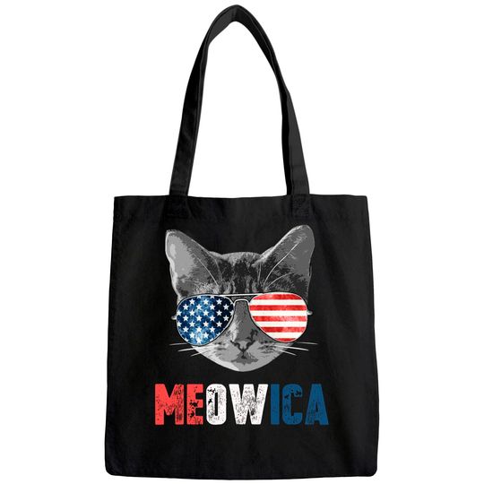 Discover Meowica American Flag Cat Tote Bag