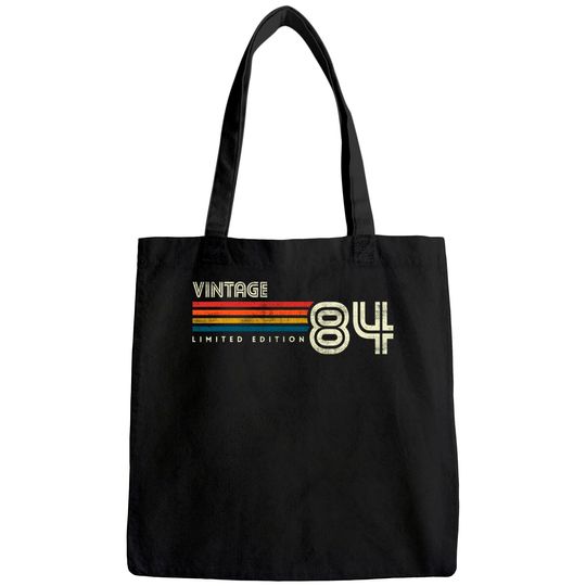 Discover Vintage 1984 Chest Stripe 37th Birthday Tote Bag