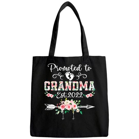 Discover Promoted To Grandma Floral Leveled Up To Grandma Tote Bag