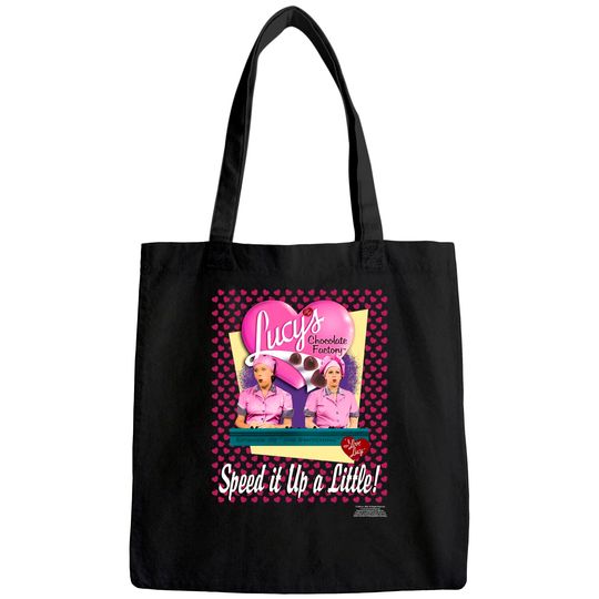 Discover I Love Lucy Tote Bag Chocolate Factory Speed it Up Pink Tee