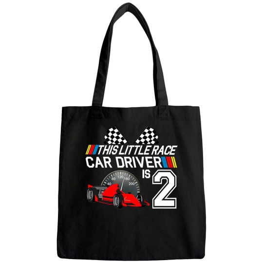 Discover Kids 2 Year Old Race Car Birthday Tote Bag 2nd Racing Party Tote Bag