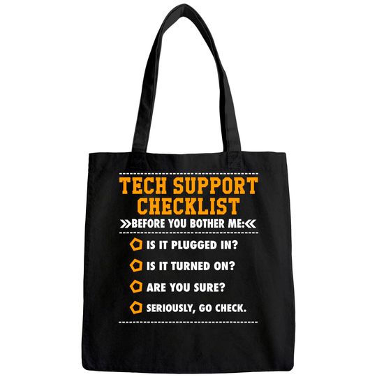 Discover Tech Support Checklist Tote Bag
