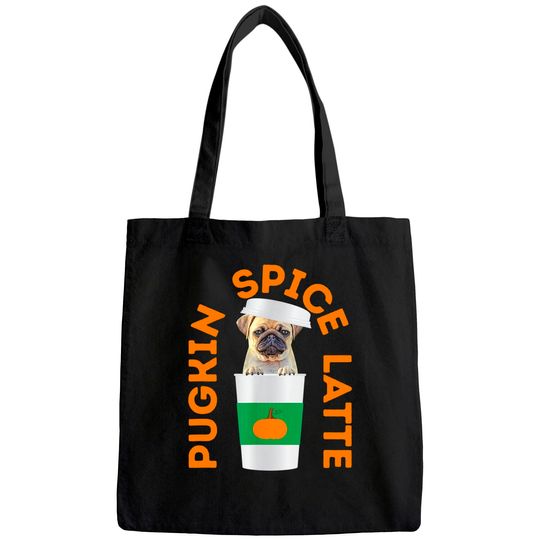 Discover Pugkin Spice Latte Tote Bag Pug Pumpkin Spice Latte Tee Tote Bag