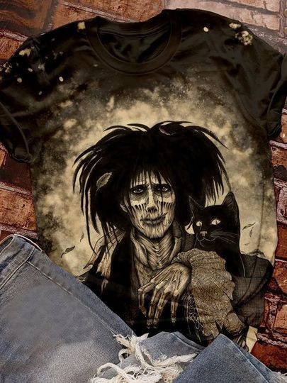 Discover Vintage Halloween Butcherson Black Unisex Bleached T-shirt
