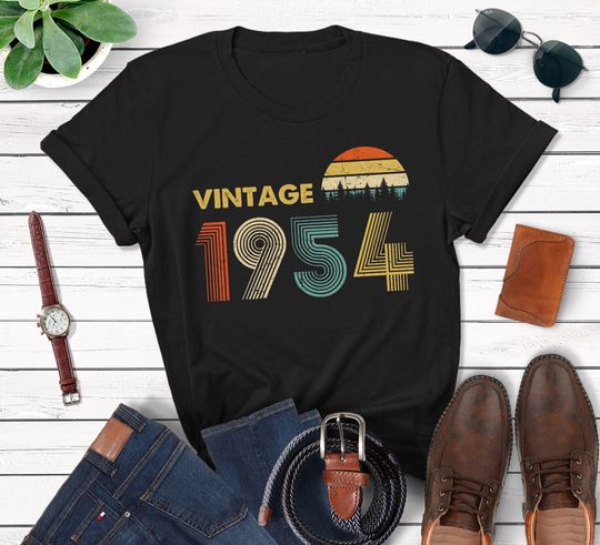 T-shirt Unissexo de Mangas Curtas Clássico Vintage 1954