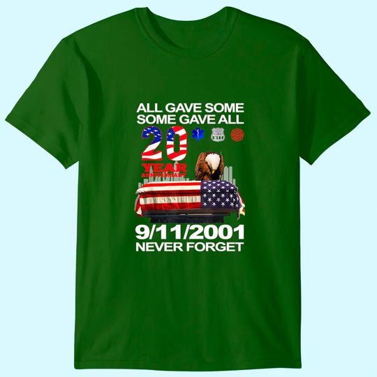 Discover Never Forget 9-11-2001 20th Anniversary Firefighters T-Shirt