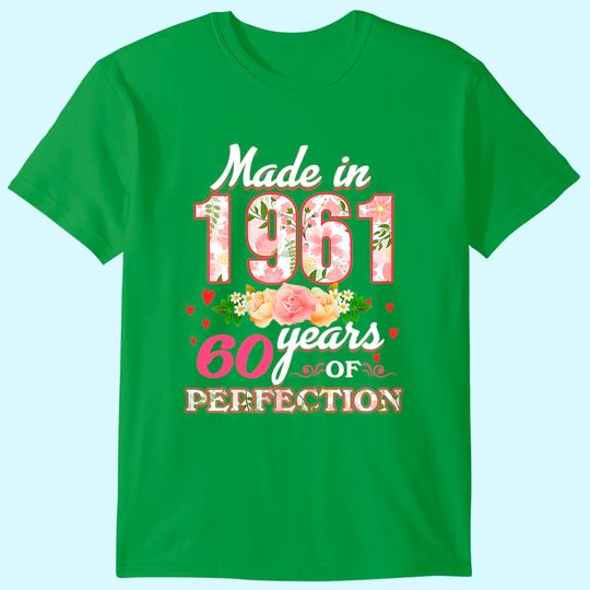 Discover Womens Made In 1961 Design 60 Years Old 60th Birthday Shirt