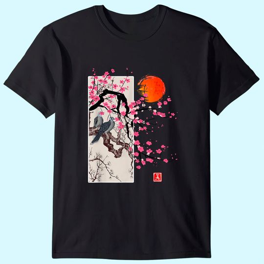 Discover Vintage Sakura Blossom Japanese Cherry Scenery Gift Tee T-Shirt