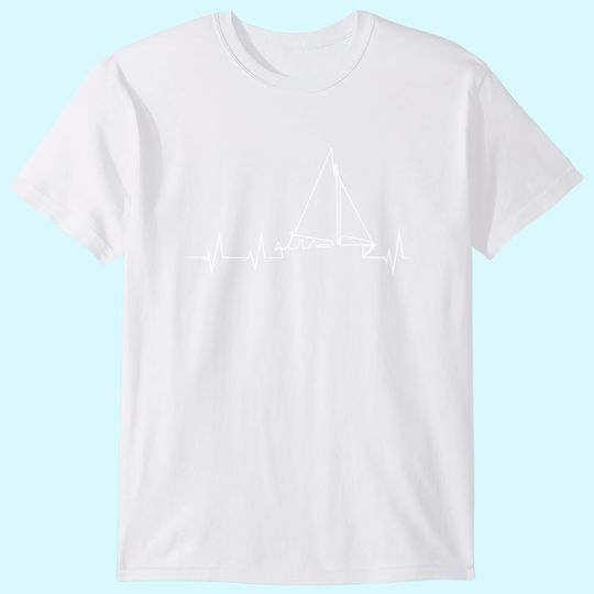 Discover Funny Sailboat Heartbeat T Shirt