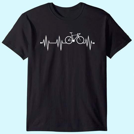 Discover Bicycle heartbeat cycling for cyclist T-Shirt