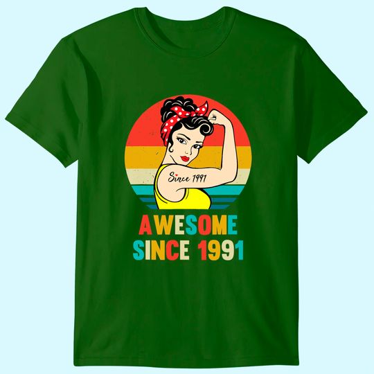 Discover Vintage 30th Birthday 1991 Women Gift for 30 Year Old Woman T Shirt