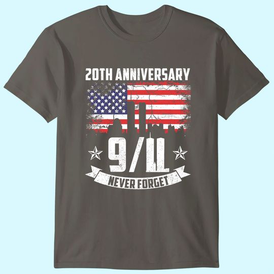 Discover Patriot Day 2021 Never Forget 9-11 20th Anniversary T-Shirt