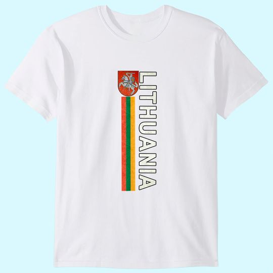 Discover Lithuania Sporty Flag and Lithuanian Emblem T Shirt