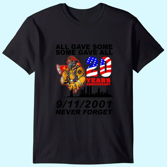 Discover Never Forget 9-11-2001 20th Anniversary Firefighters T-Shirt