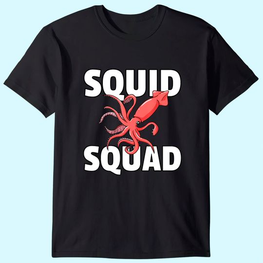 Discover Squid Squad Me Kraken Octopus Marine Biology T Shirt