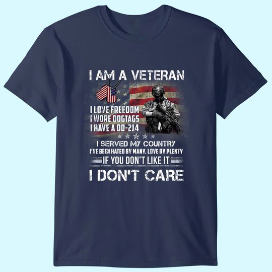 Discover I Am A Veteran I Love Freedom My Country Funny Veteran  T Shirt