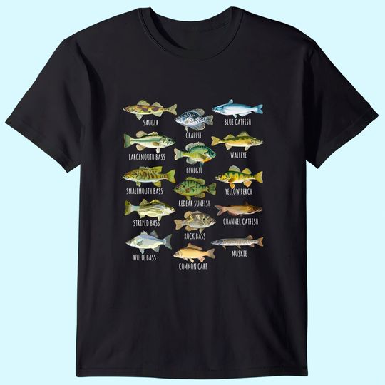 Discover Fish Species Biology Types Of Freshwater Fish Fishing T-Shirt