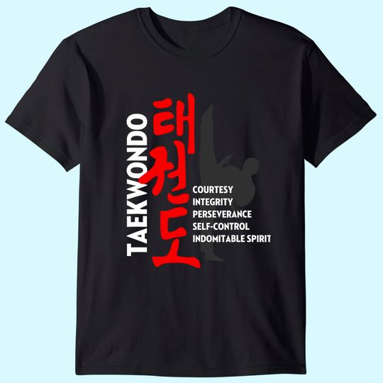 Discover Taekwondo Tenets Martial Arts Graphic T Shirt