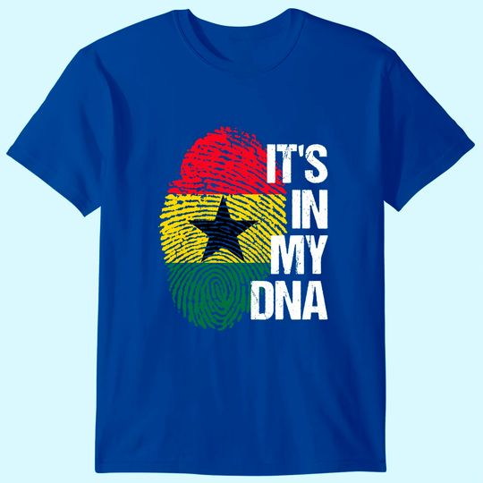 Discover Ghana Ghanaian flag fingerprint heritage roots tee gift T-Shirt