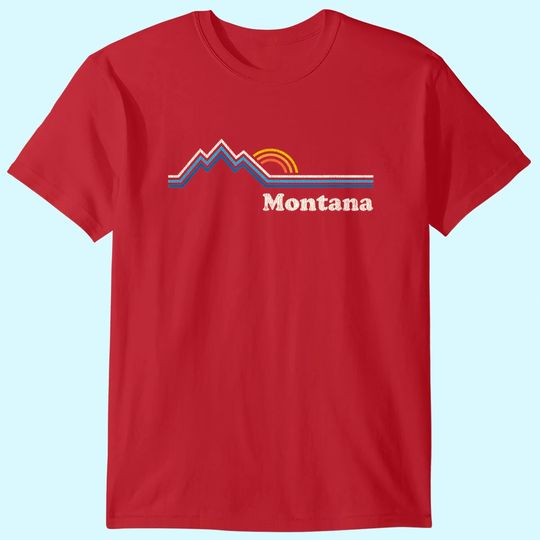 Discover Montana Vintage Sunrise Mountains T-Shirt