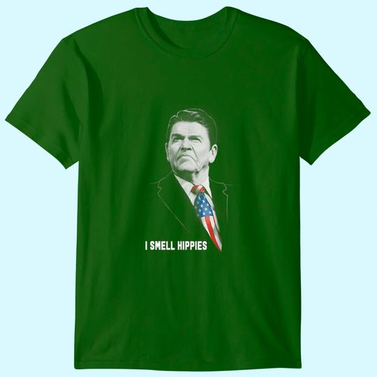 Discover Ronald Reagan I Smell Hippies T-Shirt
