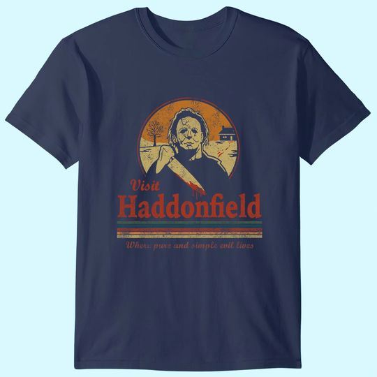 Discover Visit Haddonfield New Halloween Michael Myers Mens Vintage Classic T-Shirt